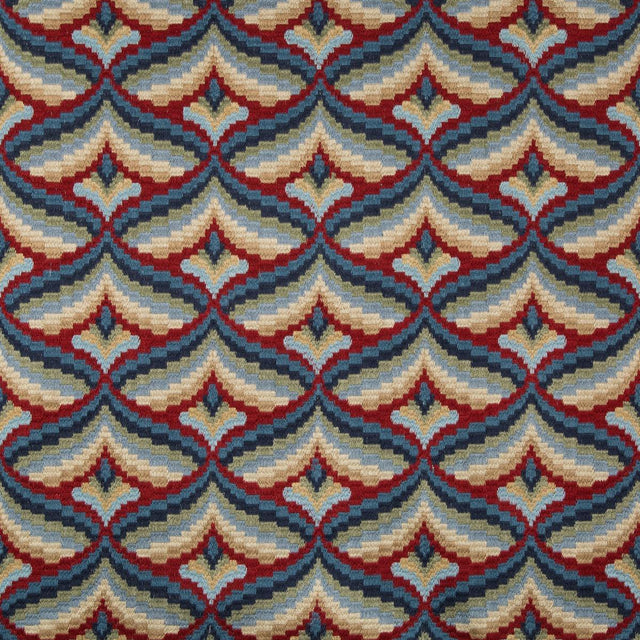 Lee Jofa GILES EMBROIDERY RED/BLUE Fabric
