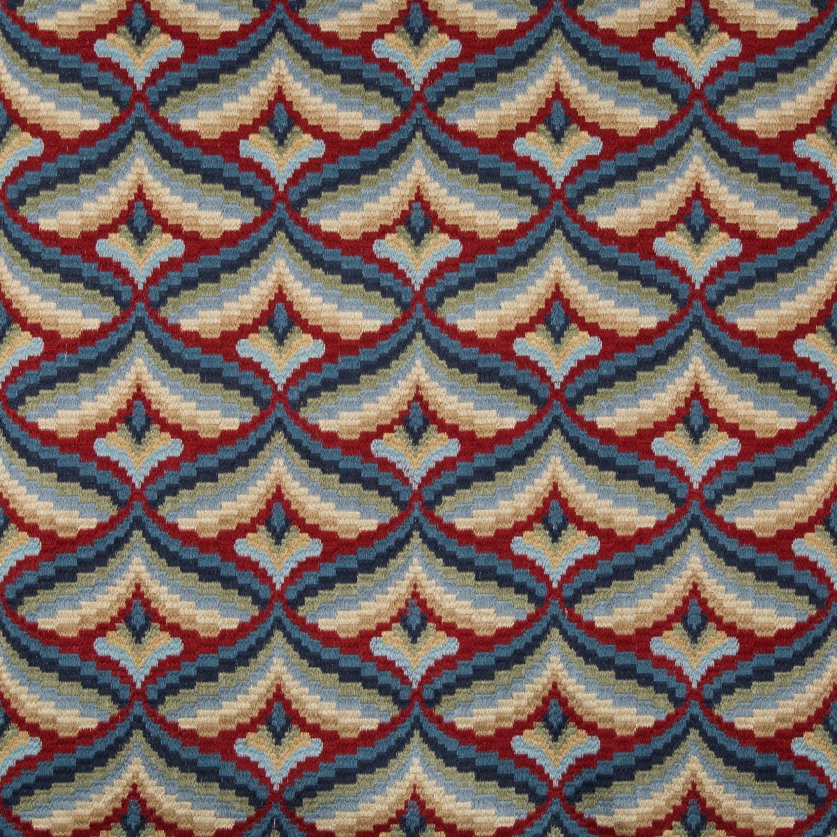 Lee Jofa GILES EMBROIDERY RED/BLUE Fabric