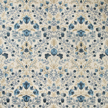 Lee Jofa Luxford Embroidery Indigo Fabric