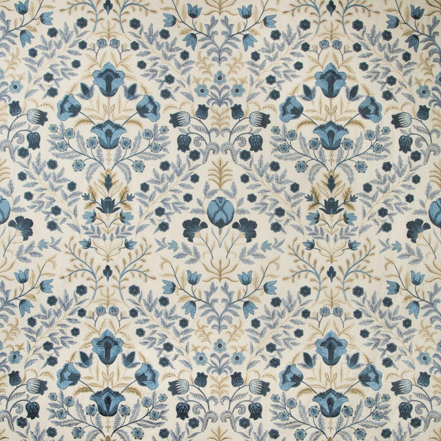 Lee Jofa LUXFORD EMBROIDERY INDIGO Fabric