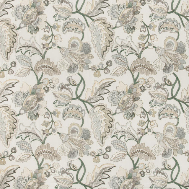 Lee Jofa ORFORD EMBROIDERY LEAF/MIST Fabric
