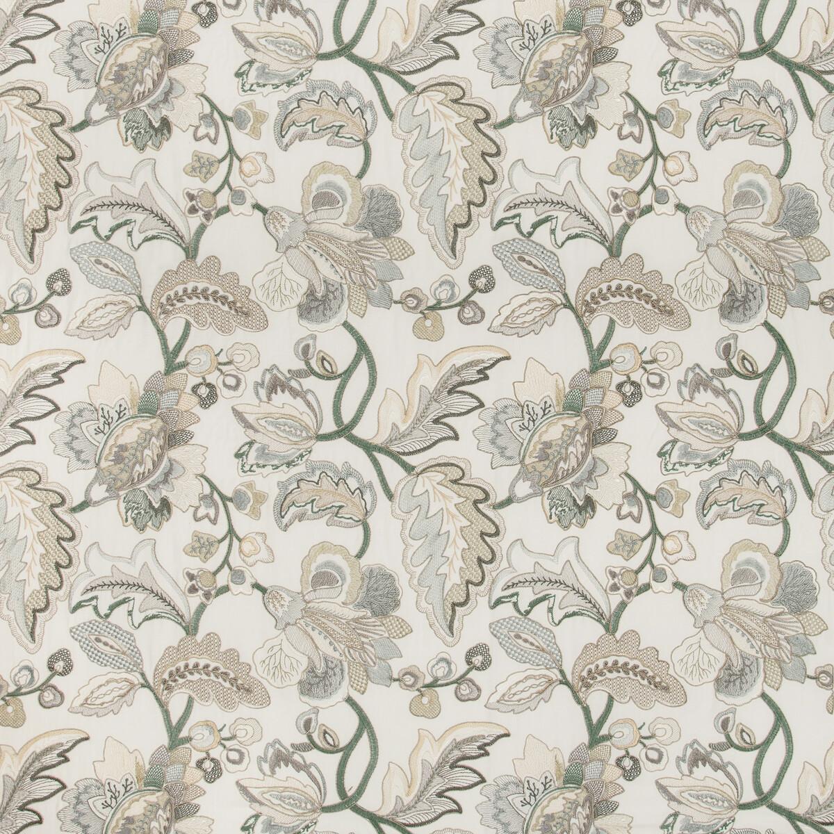 Lee Jofa Orford Embroidery Leaf/Mist Fabric