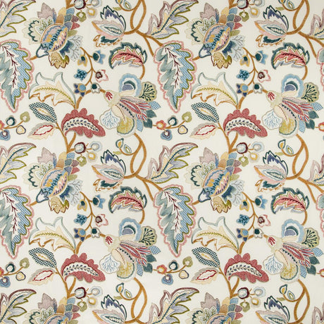 Lee Jofa Orford Embroidery Red/Blue Fabric