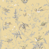 Cole & Son HUMMINGBIRDS SILK GLD/SFT GREY Fabric