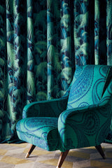 Cole & Son RAJAPUR INK ON PETROL Fabric