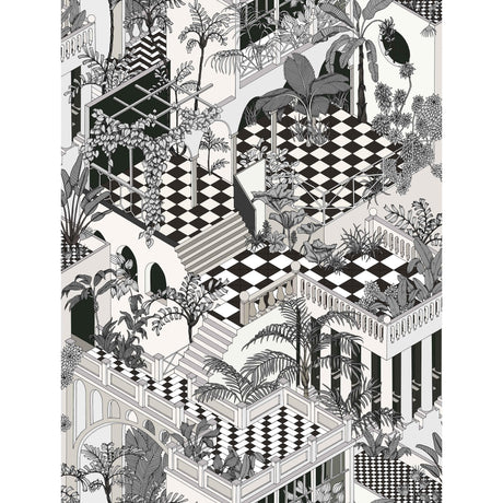 Cole & Son MIAMI COTTON PRINT BLK WHT Fabric