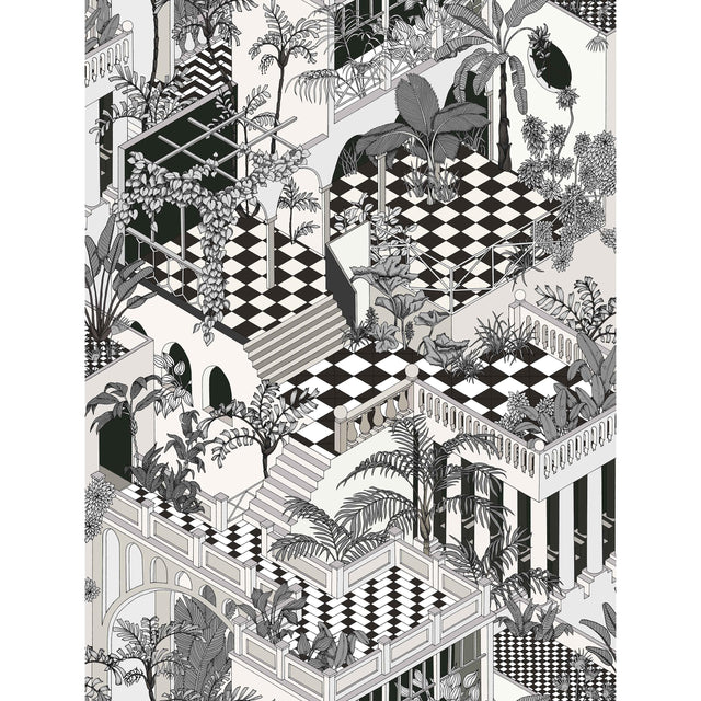 Cole & Son MIAMI COTTON PRINT BLK WHT Fabric