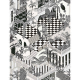 Cole & Son MIAMI COTTON PRINT BLK WHT Fabric