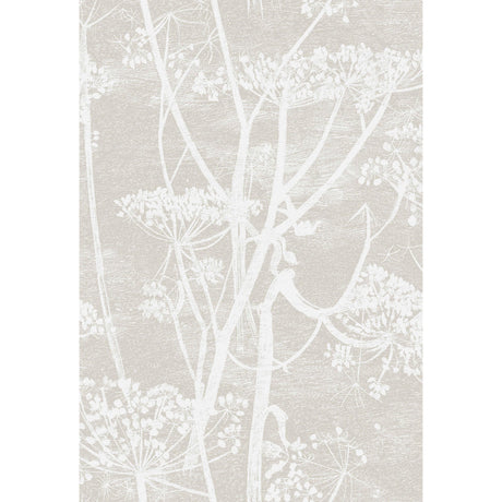 Cole & Son COW PARSLEY LINEN PRINT WHITE/TAUPE Fabric