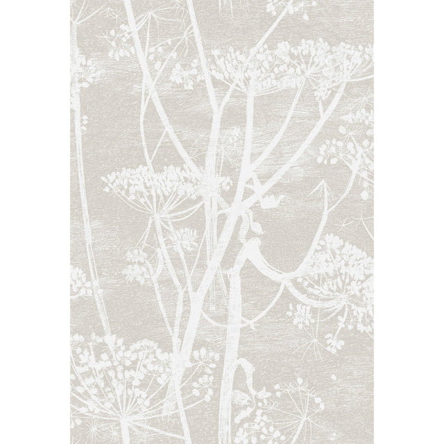 Cole & Son COW PARSLEY LINEN PRINT WHITE/TAUPE Fabric