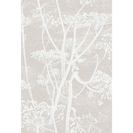 Cole & Son COW PARSLEY LINEN PRINT WHITE/TAUPE Fabric