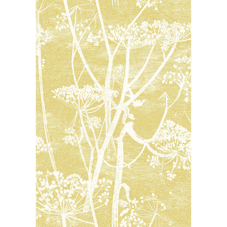Cole & Son COW PARSLEY LINEN PRINT WHITE/CHARTRE Fabric