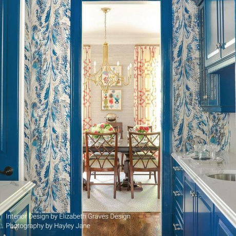 Lee Jofa TAPLOW PAPER NAVY/SLATE Wallpaper