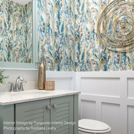 Lee Jofa TAPLOW PAPER PEACOCK/GOLD Wallpaper