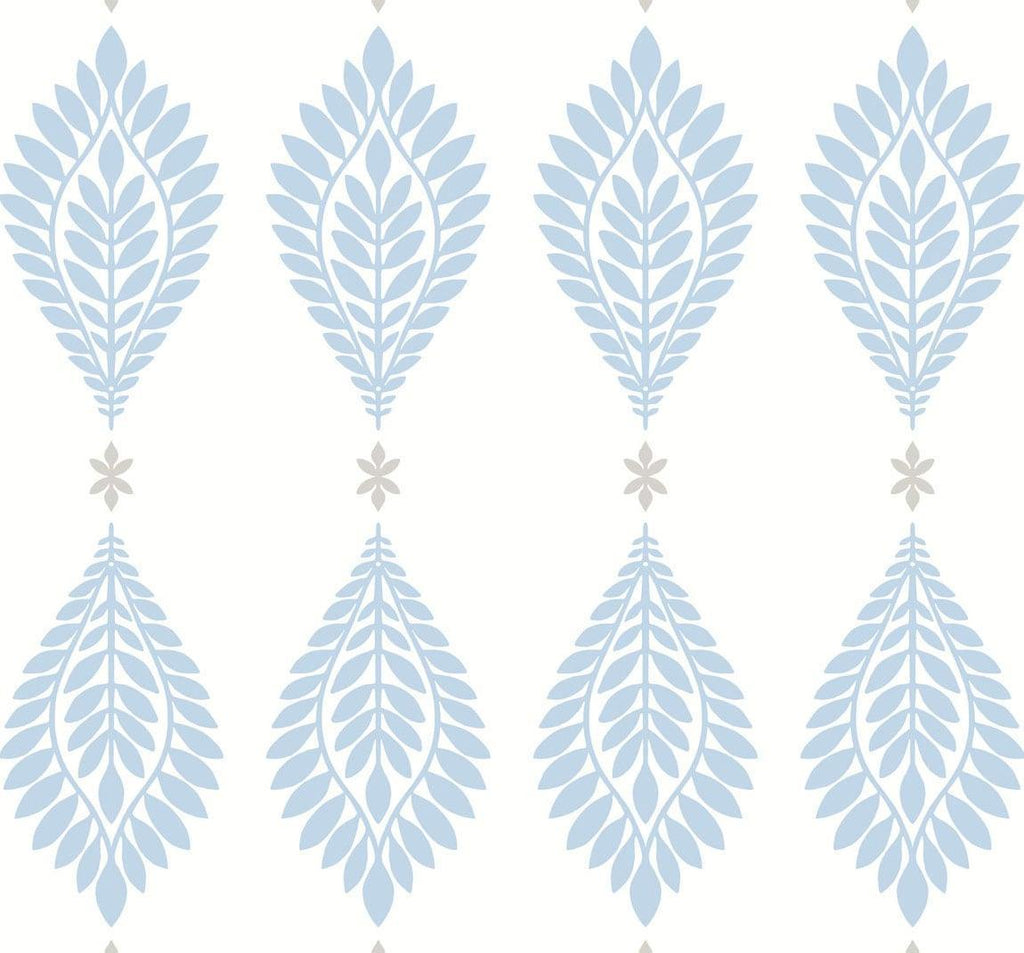 Seabrook Mirasol Palm Frond Carolina Blue and Eggshell Wallpaper