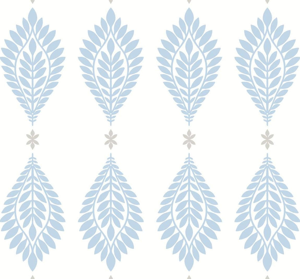Seabrook Mirasol Palm Frond Blue Wallpaper