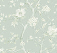 Seabrook Southport Floral Trail Sea Glass and Ivory Wallpaper