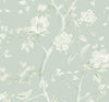 Seabrook Southport Floral Trail Sea Glass And Ivory Wallpaper