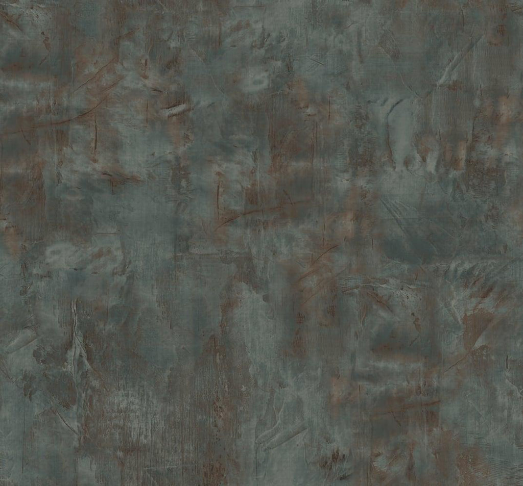 Seabrook Rustic Stucco Faux Rust and Forest Green Wallpaper