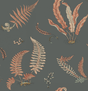 G P & J Baker FERNS CORAL/CHARCOAL Wallpaper