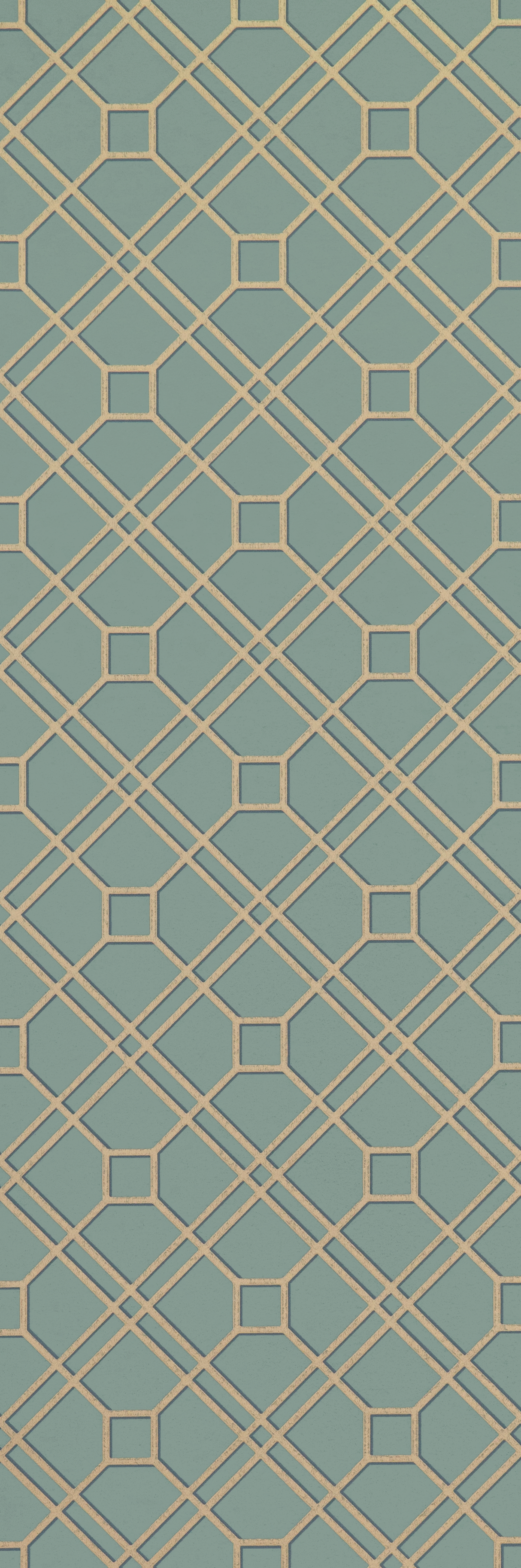 G P & J Baker LANGDALE TRELLIS TEAL/BRONZE Wallpaper