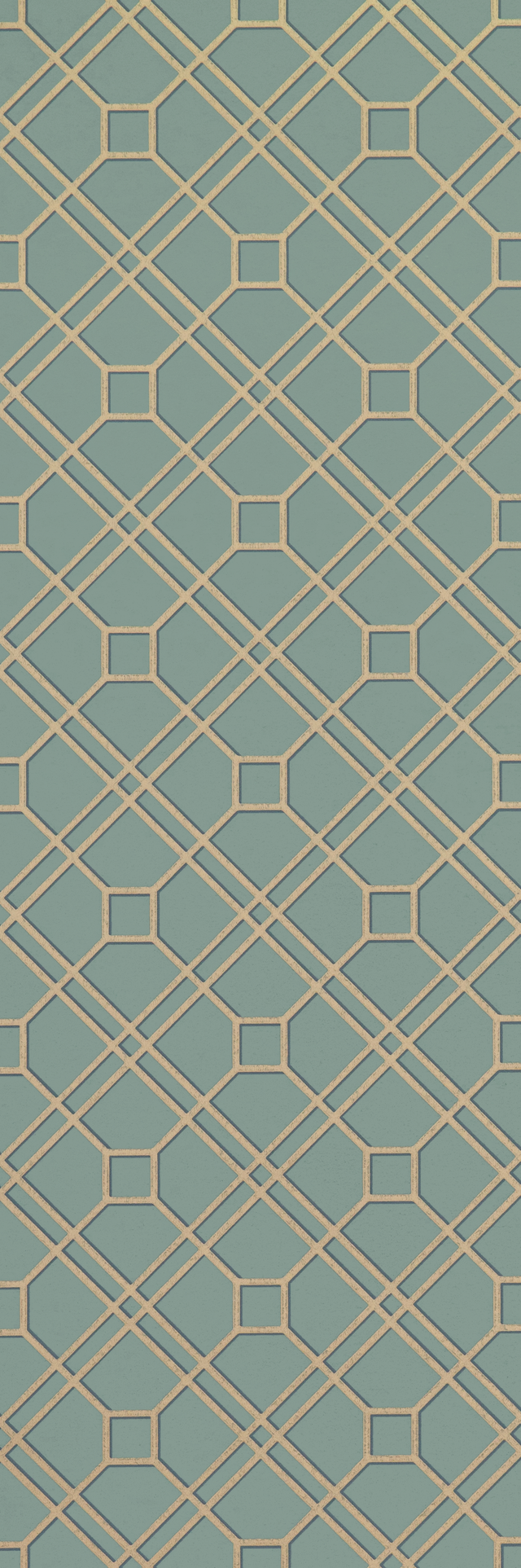 G P & J Baker LANGDALE TRELLIS TEAL/BRONZE Wallpaper