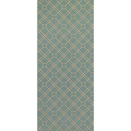G P & J Baker LANGDALE TRELLIS TEAL/BRONZE Wallpaper