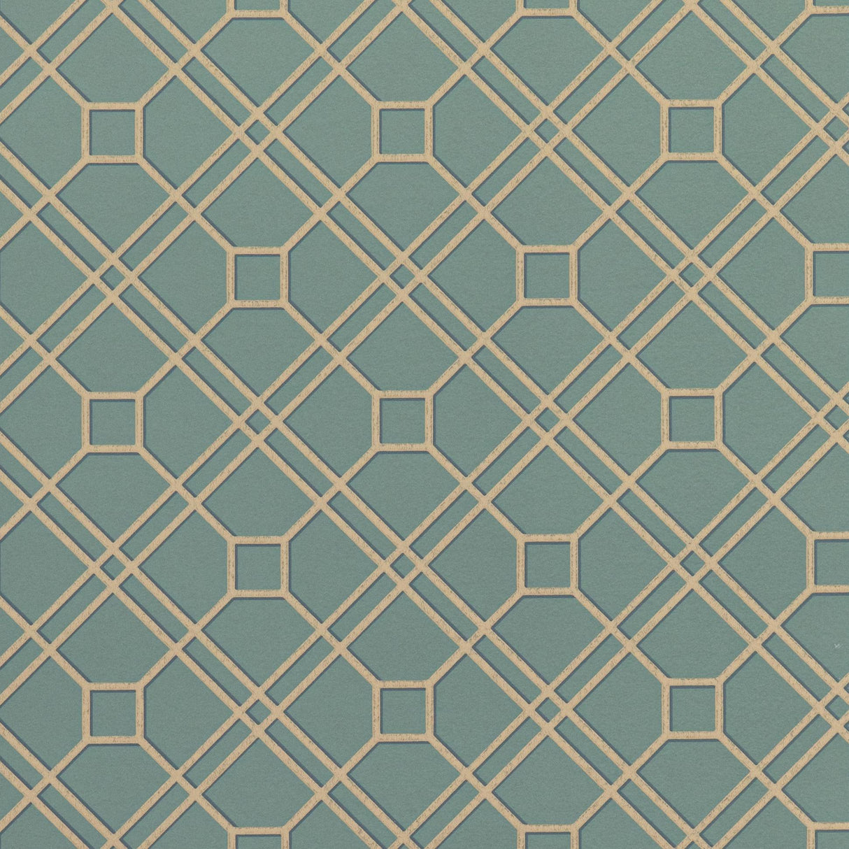 G P & J Baker LANGDALE TRELLIS TEAL/BRONZE Wallpaper