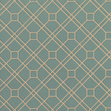 G P & J Baker LANGDALE TRELLIS TEAL/BRONZE Wallpaper