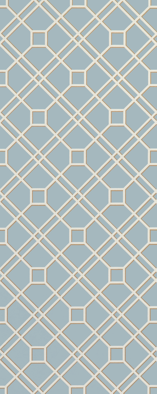 G P & J Baker LANGDALE TRELLIS SOFT BLUE Wallpaper