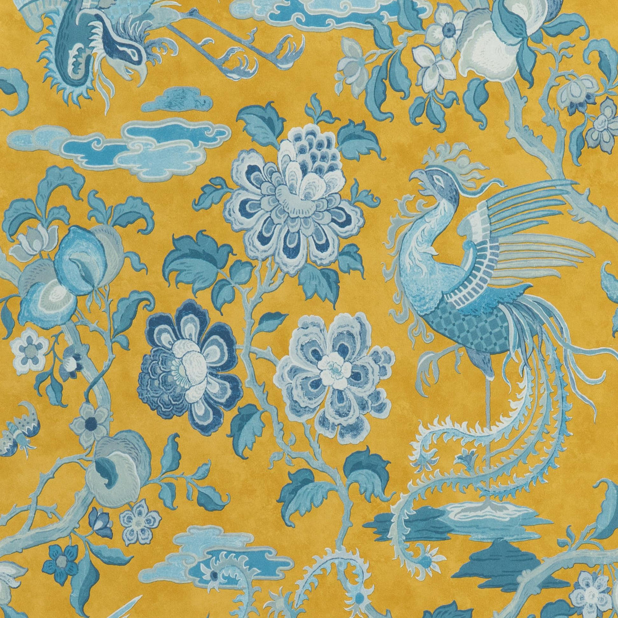 G P & J Baker CHIFU OCHRE/BLUE Wallpaper