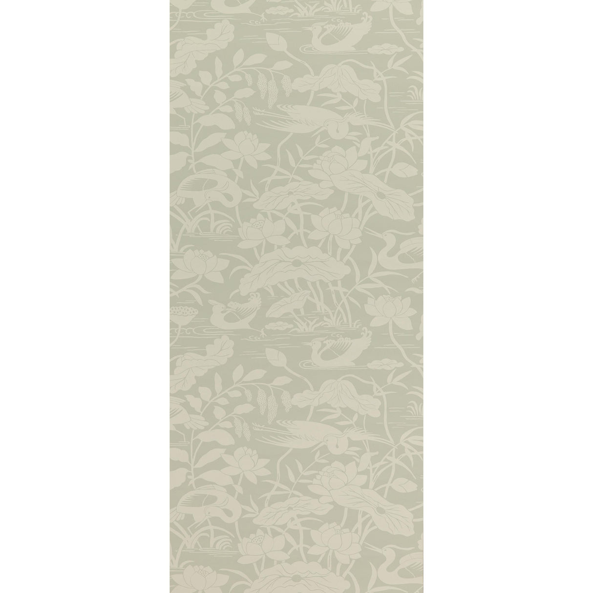 G P & J Baker HERON & LOTUS FLOWER AQUA Wallpaper