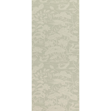 G P & J Baker HERON & LOTUS FLOWER AQUA Wallpaper