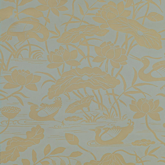 G P & J Baker HERON & LOTUS FLOWER EUCALYPTUS Wallpaper