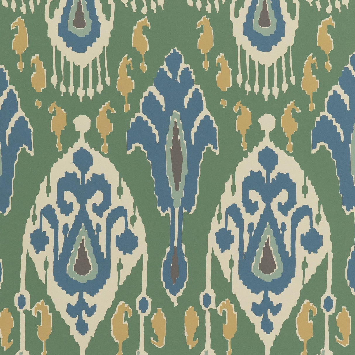 G P & J Baker IKAT BOKHARA EMERALD Wallpaper