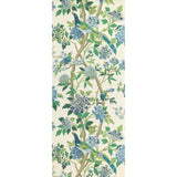 G P & J Baker HYDRANGEA BIRD EMERALD/BLUE Wallpaper