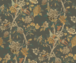 G P & J Baker HYDRANGEA BIRD CHARCOAL/SIENNA Wallpaper