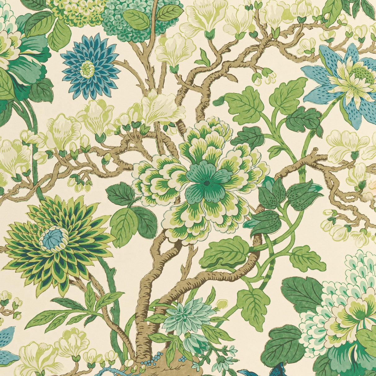 G P & J Baker MAGNOLIA EMERALD/TEAL Wallpaper