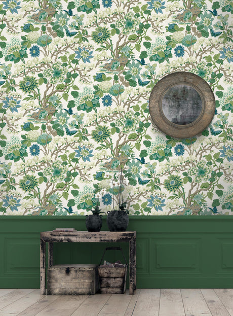 G P & J Baker MAGNOLIA EMERALD/TEAL Wallpaper