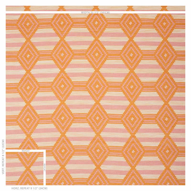 Schumacher Manta Performance Pink & Orange Fabric