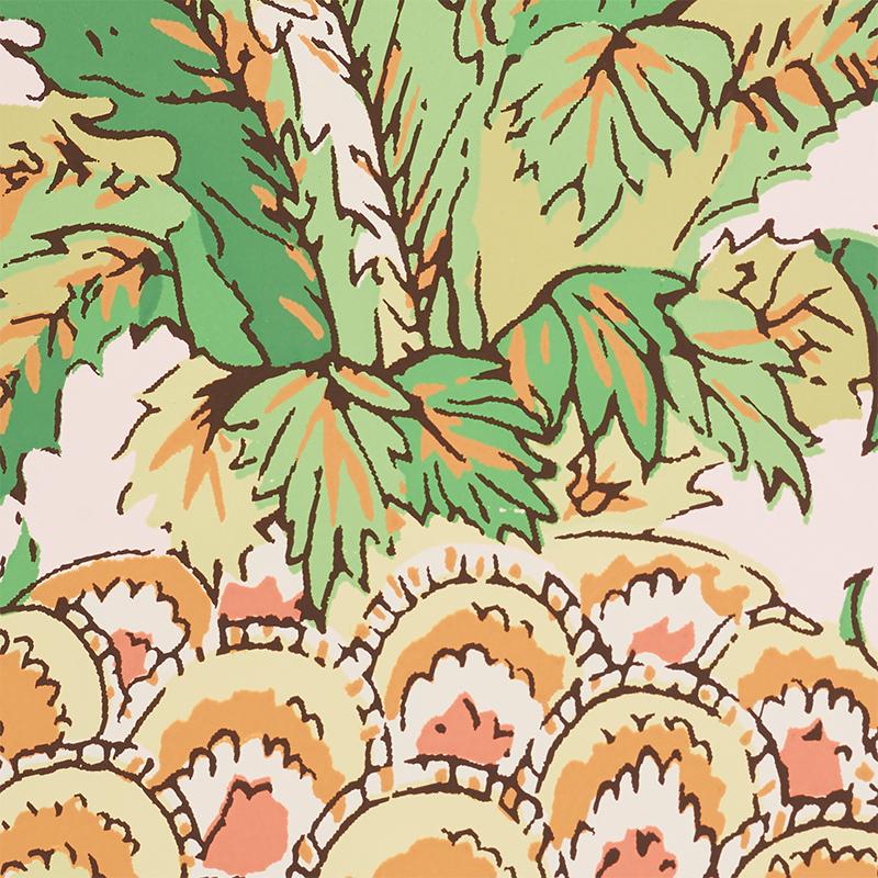 Schumacher Pineapples Blush Wallpaper
