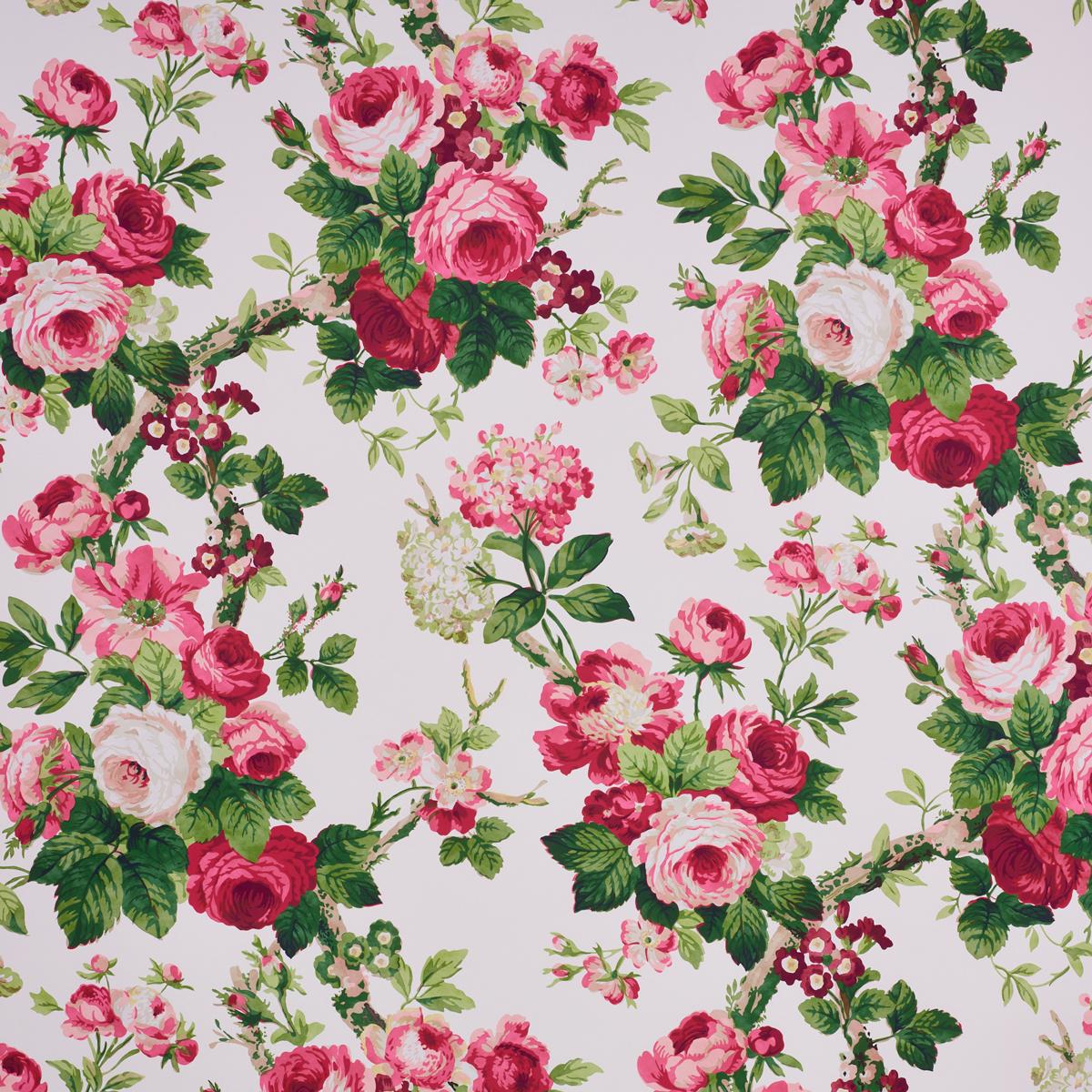 Schumacher Nancy Floral Rose Wallpaper