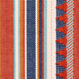 Schumacher Zuni Stripe Blue & Orange Fabric