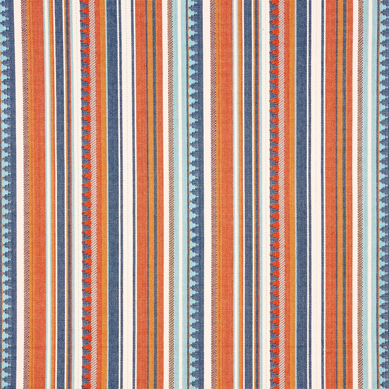 Schumacher Zuni Stripe Blue & Orange Fabric – DecoratorsBest