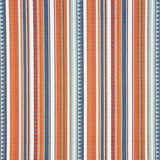 Schumacher Zuni Stripe Blue & Orange Fabric