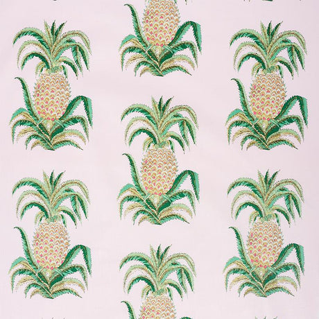 Schumacher Pineapples Chintz Blush Fabric