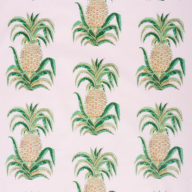 Schumacher Pineapples Chintz Blush Fabric