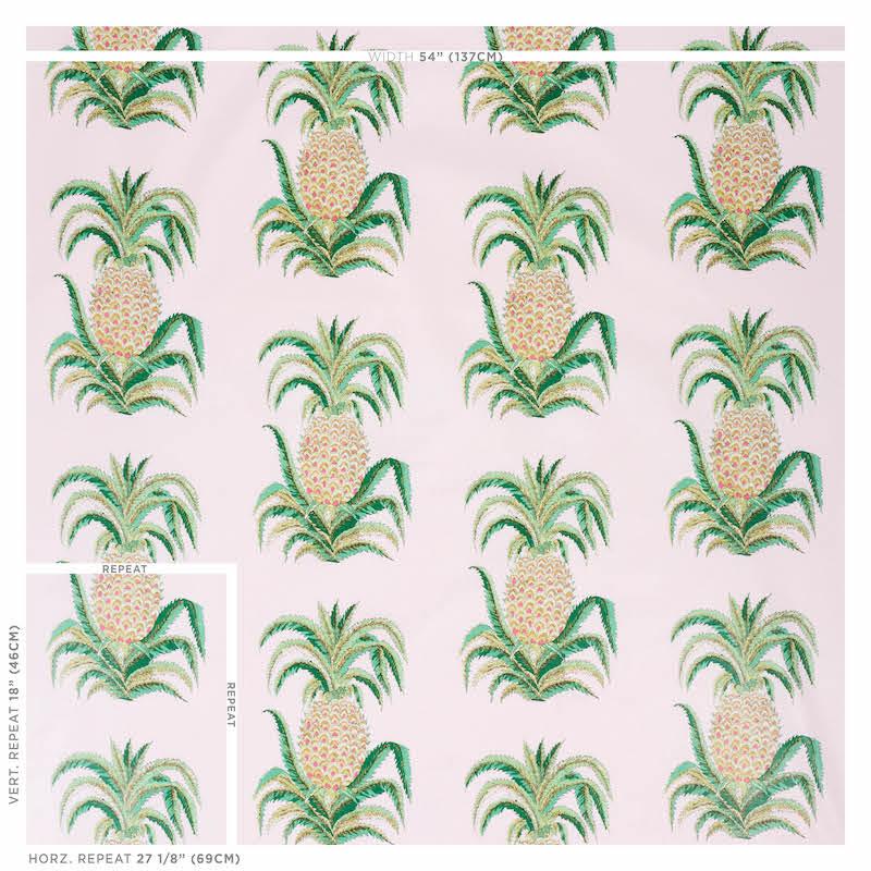 Schumacher Pineapples Chintz Blush Fabric