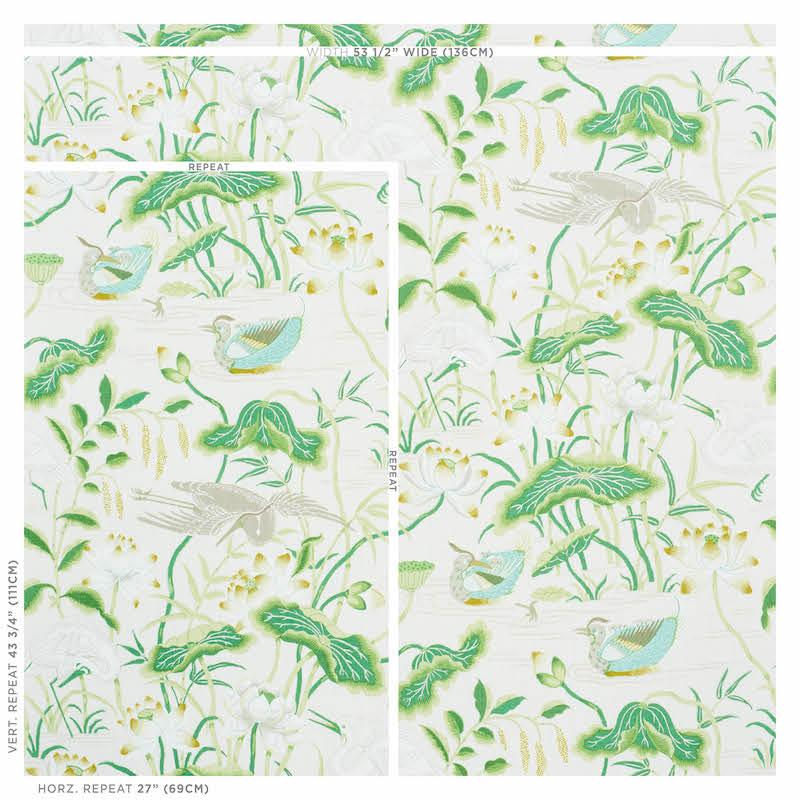 Schumacher Lotus Garden Leaf Fabric