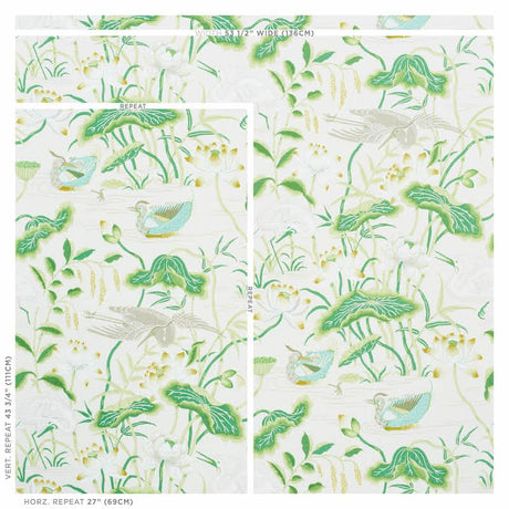 Schumacher Lotus Garden Leaf Fabric